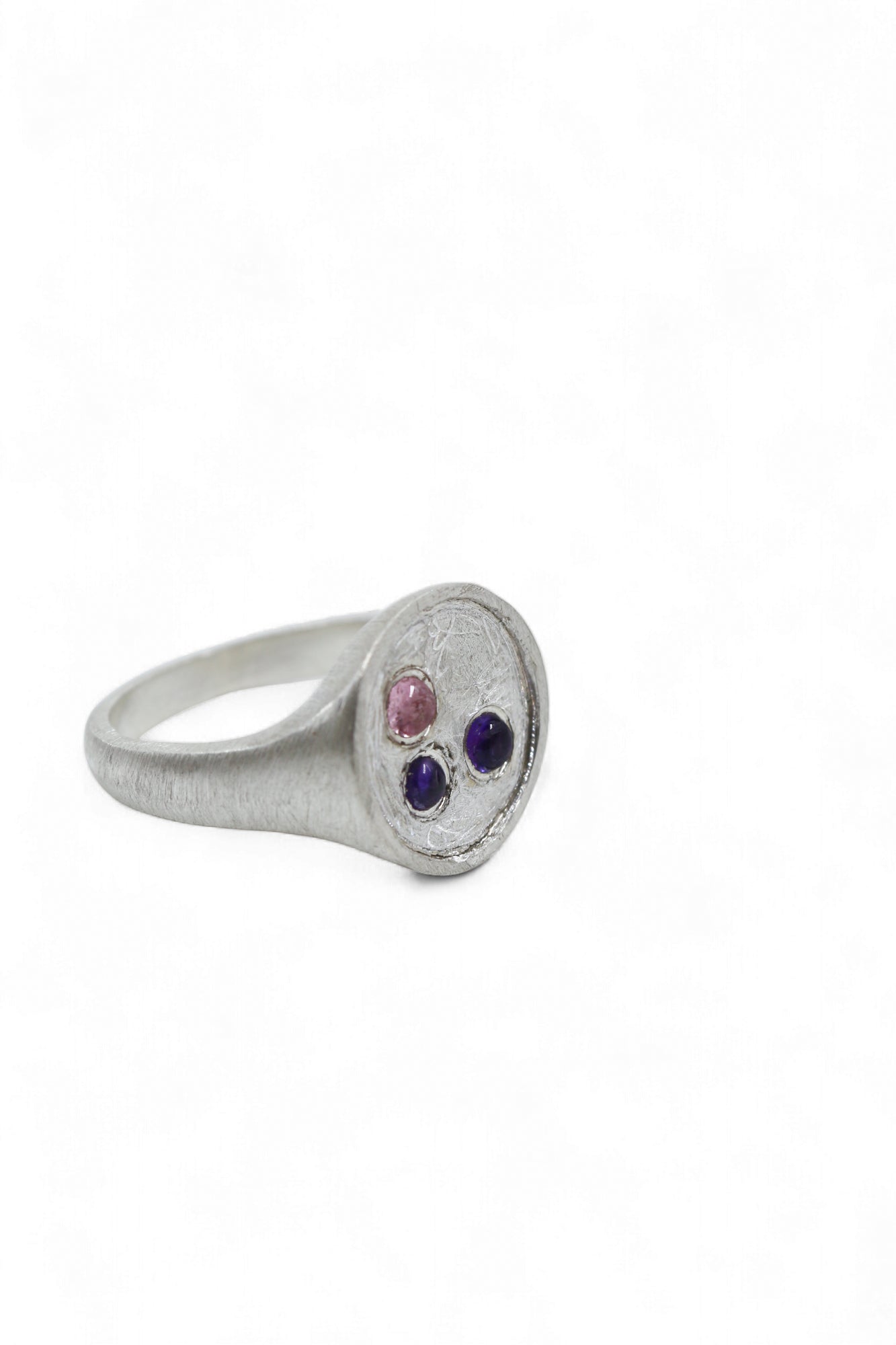 Amethyst, Tourmaline Signet Ring