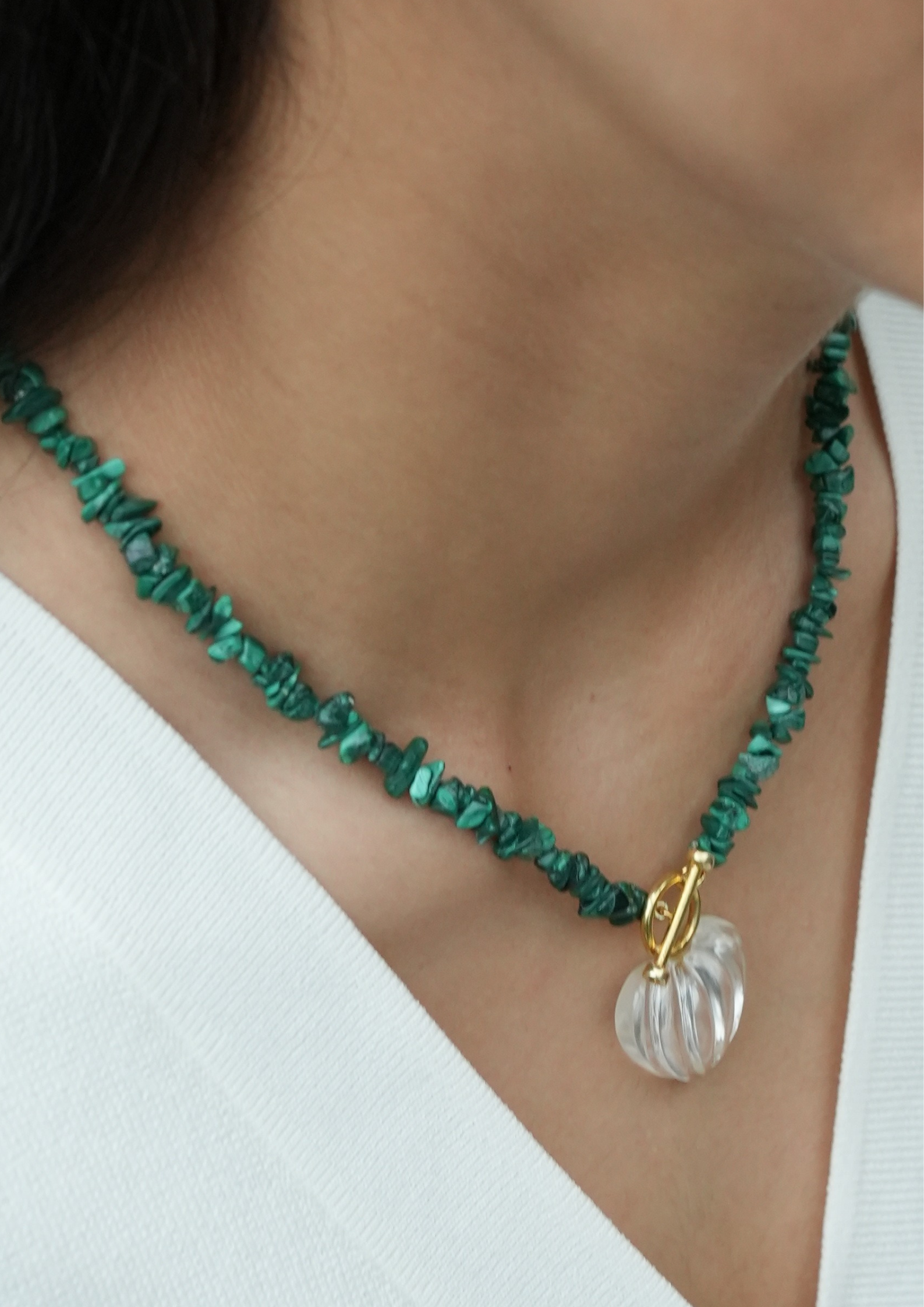 Heart of Earth Mala | Malachite and Crystal