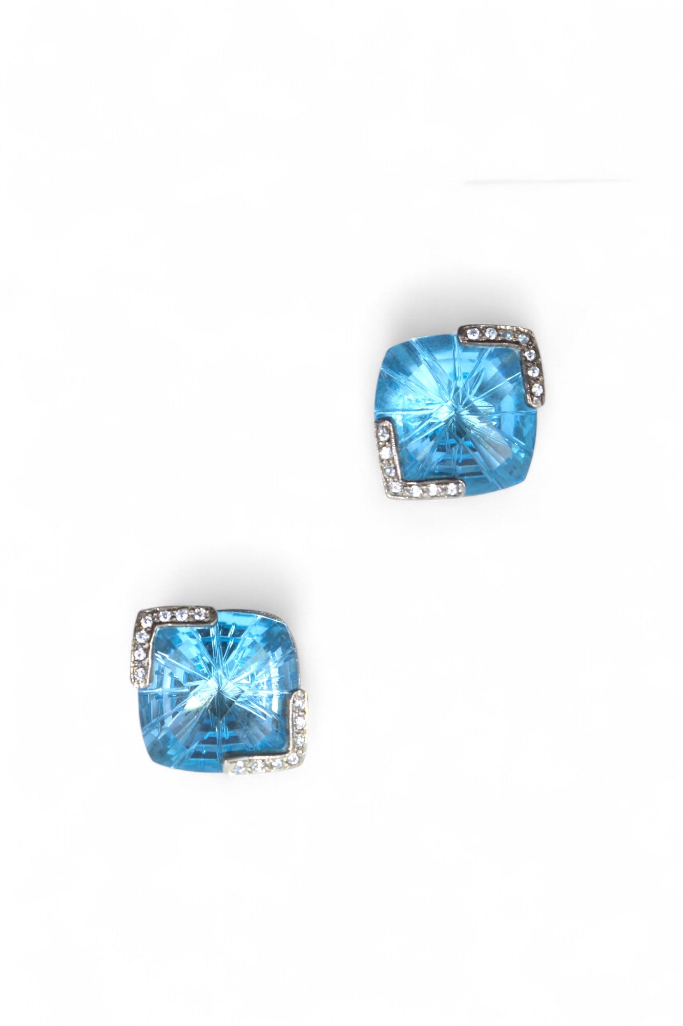 Frame studs | Sky Blue Topaz