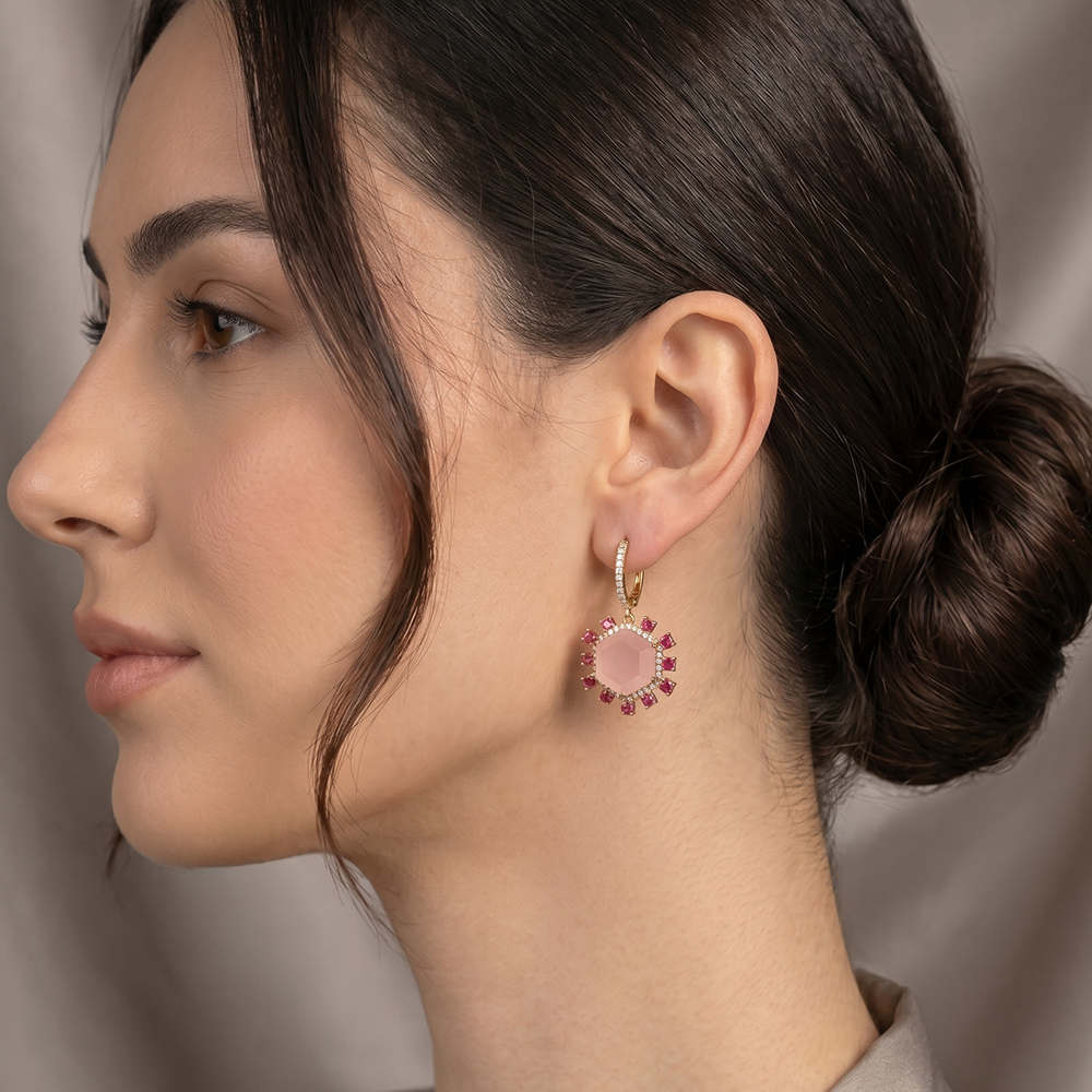 Hexa rose earrring