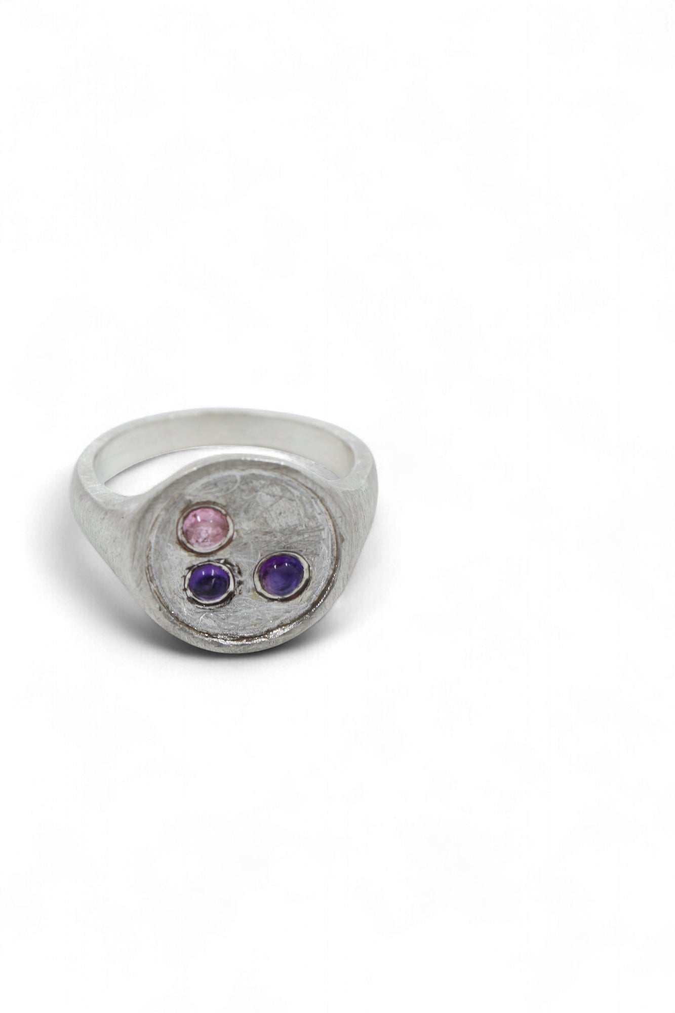 Amethyst, Tourmaline Signet Ring