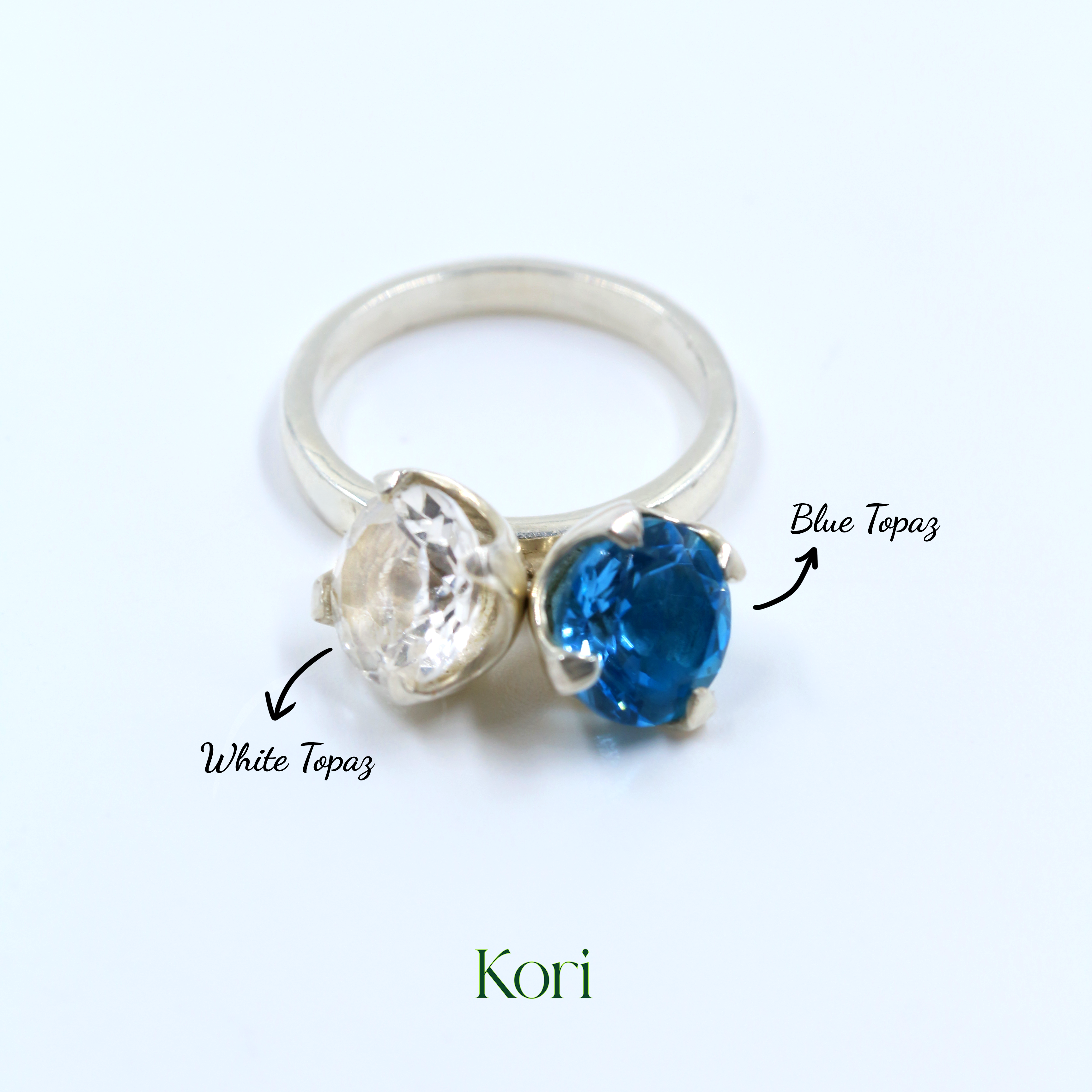 Jingle Bell Ring in Electric Blue Topaz