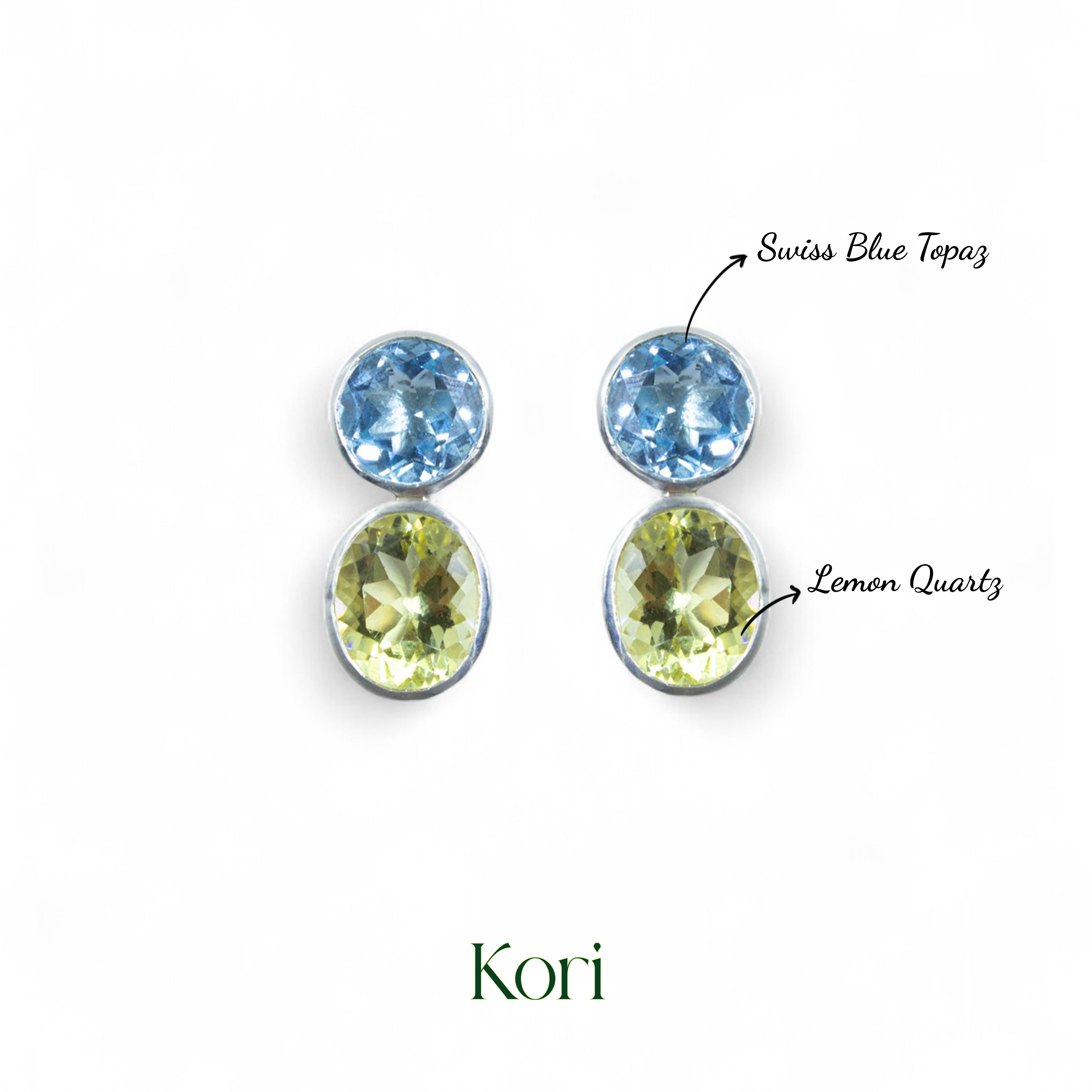 Aqua Zest earrings | Swiss Blue Topaz & Lemon Quartz