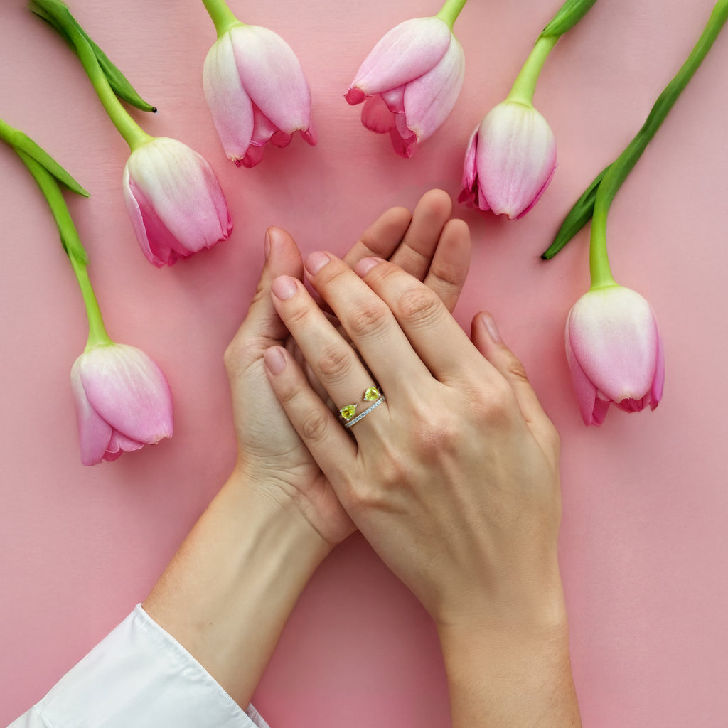 Double Pear Ring | Lemon Topaz