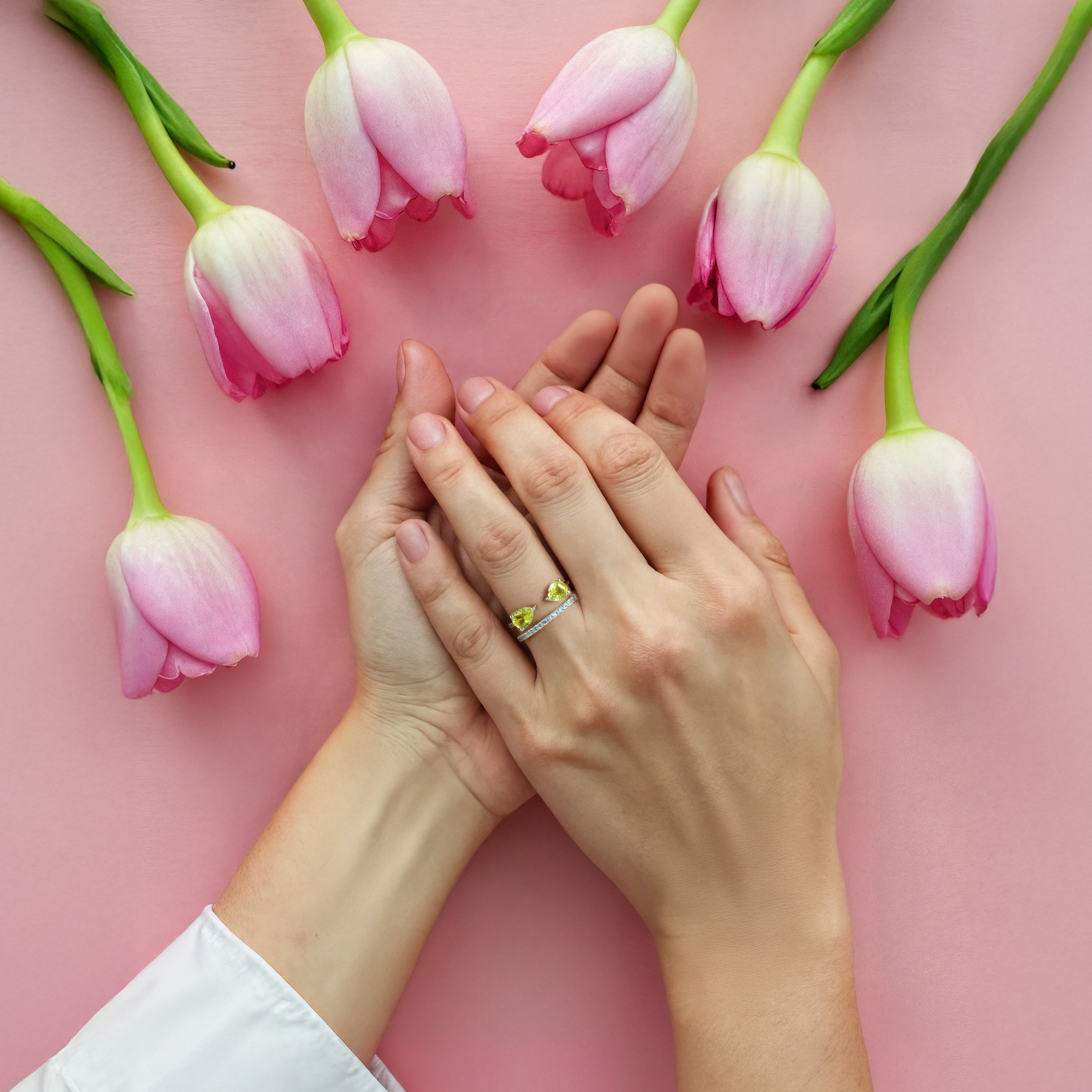 Double Pear Ring | Lemon Topaz
