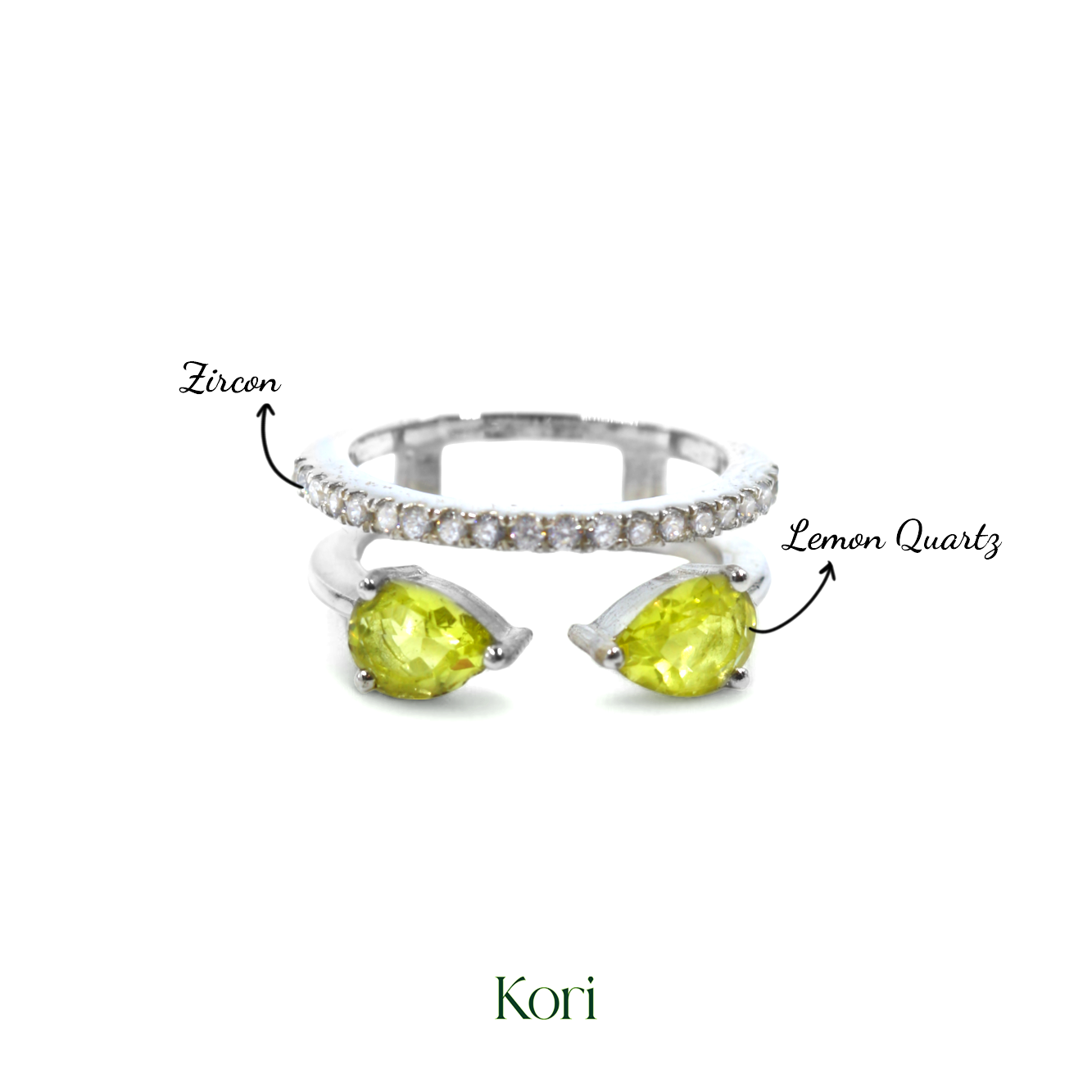 Double Pear Ring | Lemon Topaz
