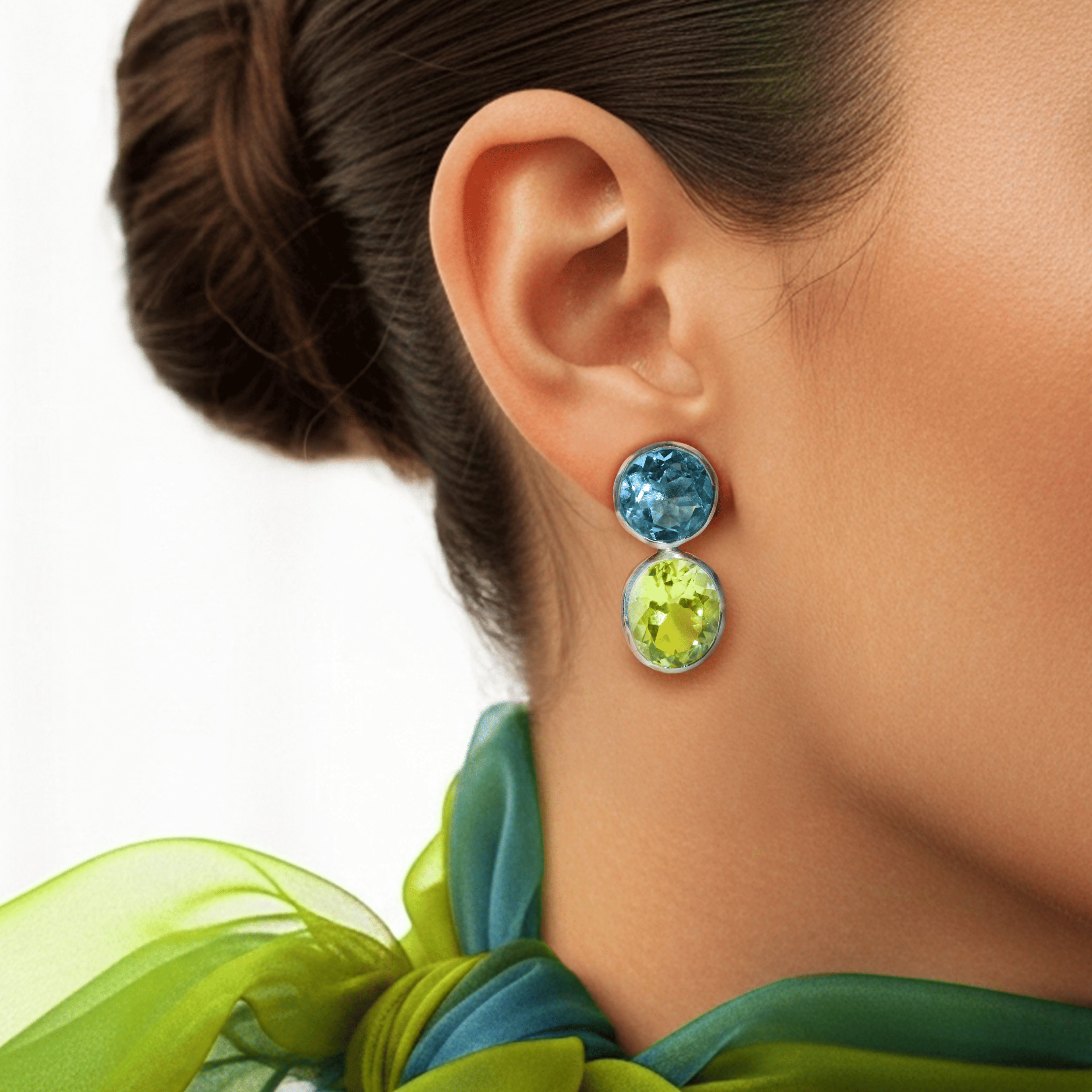 Aqua Zest earrings | Swiss Blue Topaz & Lemon Quartz