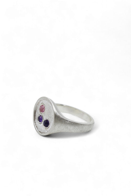 Amethyst, Tourmaline Signet Ring