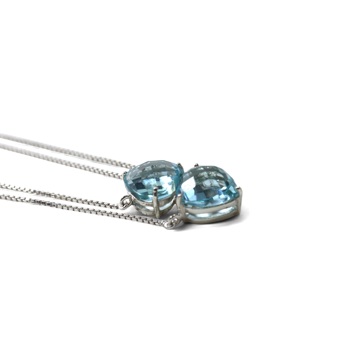 Blue Topaz Heart Stackable Pendant