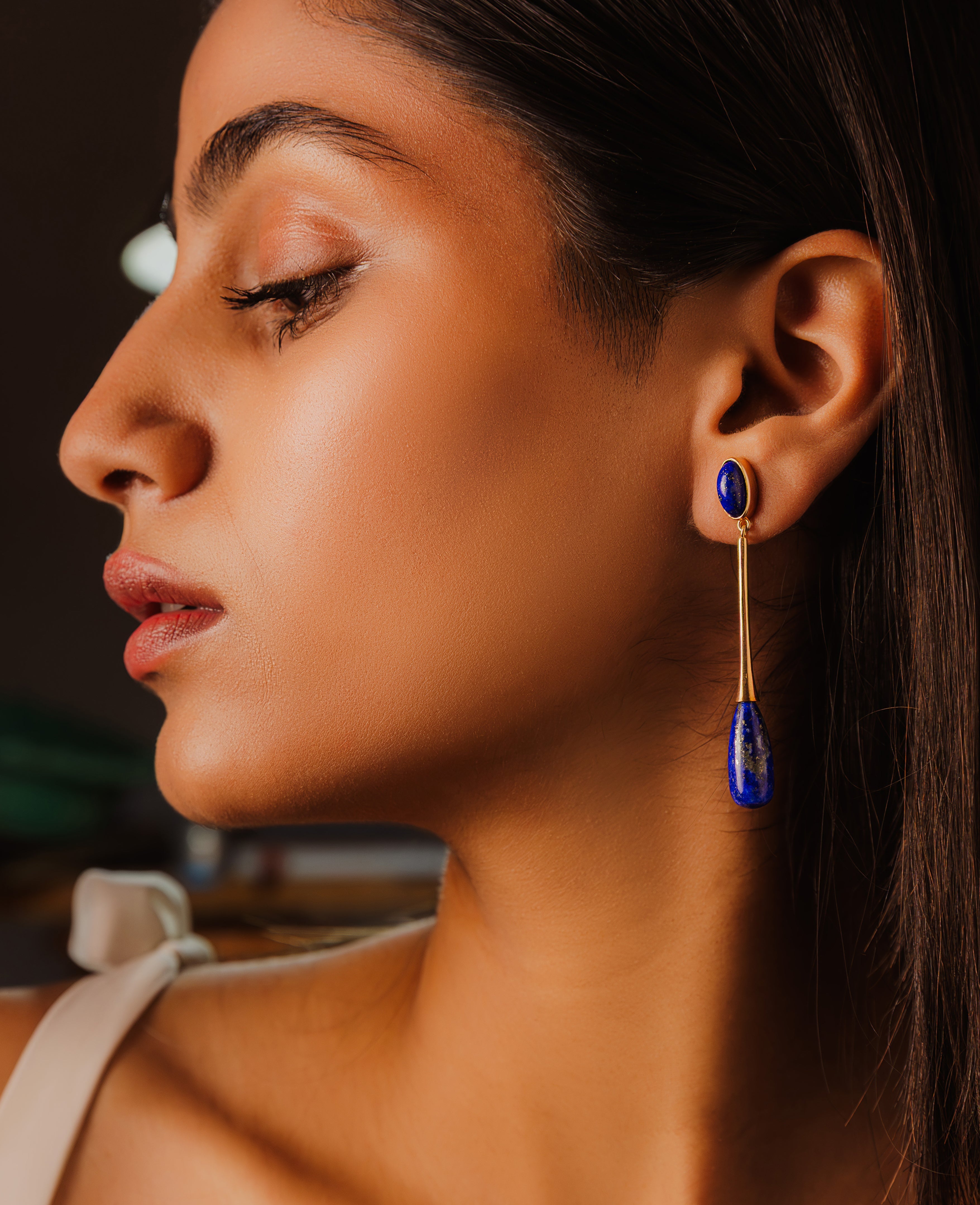 Drip Earrings | Lapis lazuli