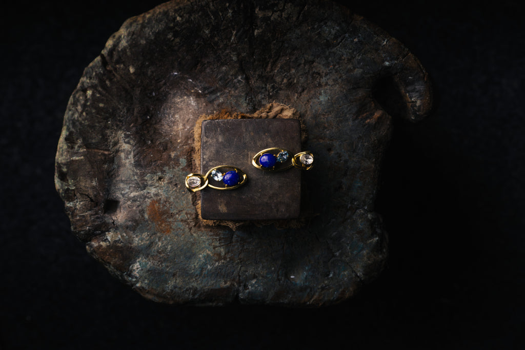 Dual Blue Earrings | Lapis | Sky Blue Topaz