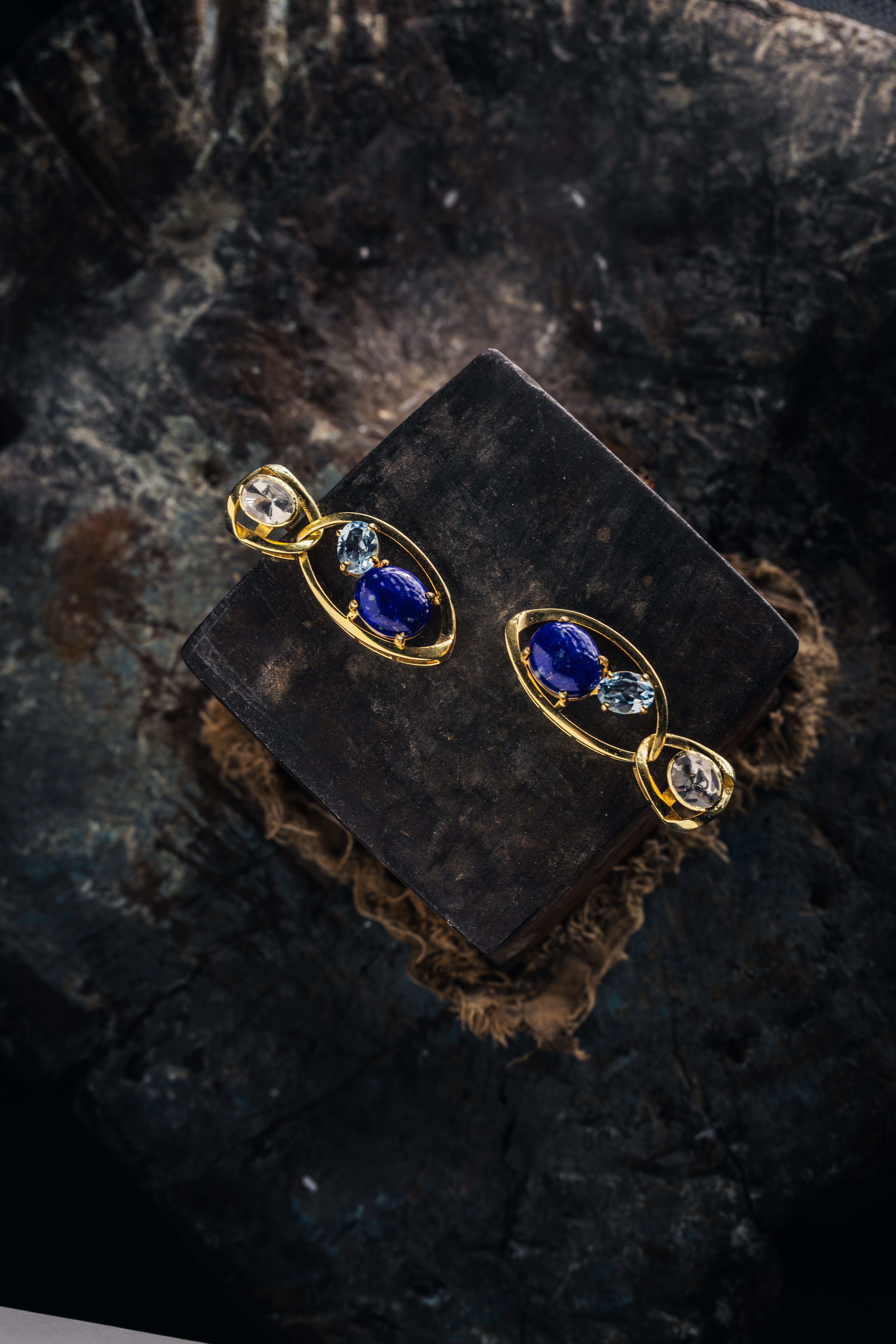 Dual Blue Earrings | Lapis | Sky Blue Topaz