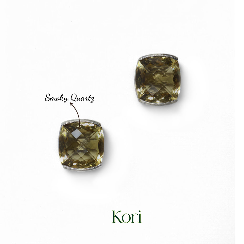 Smoky Quartz studs