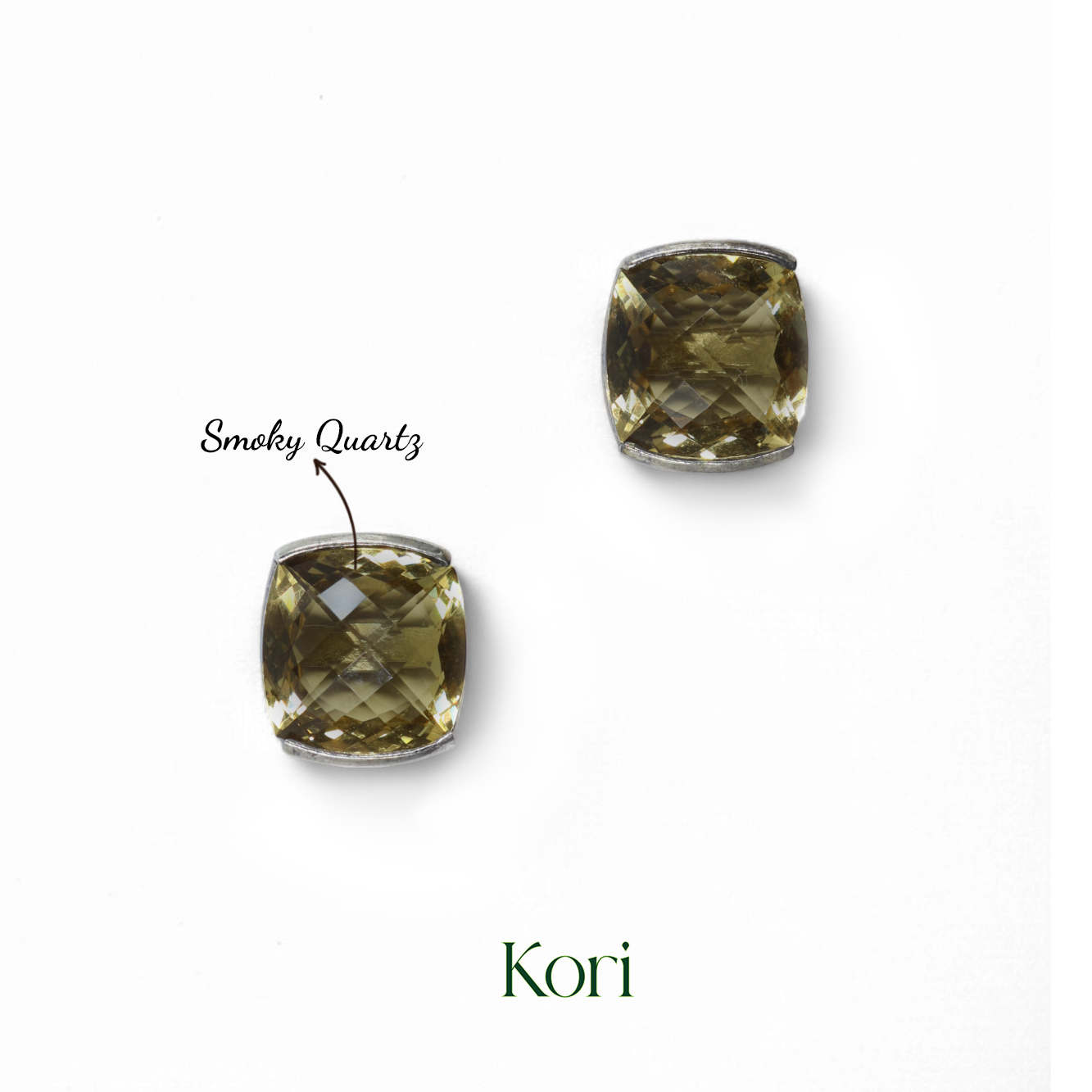 Smoky Quartz studs