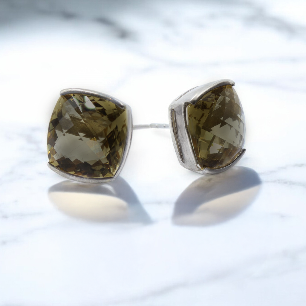 Smoky Quartz studs