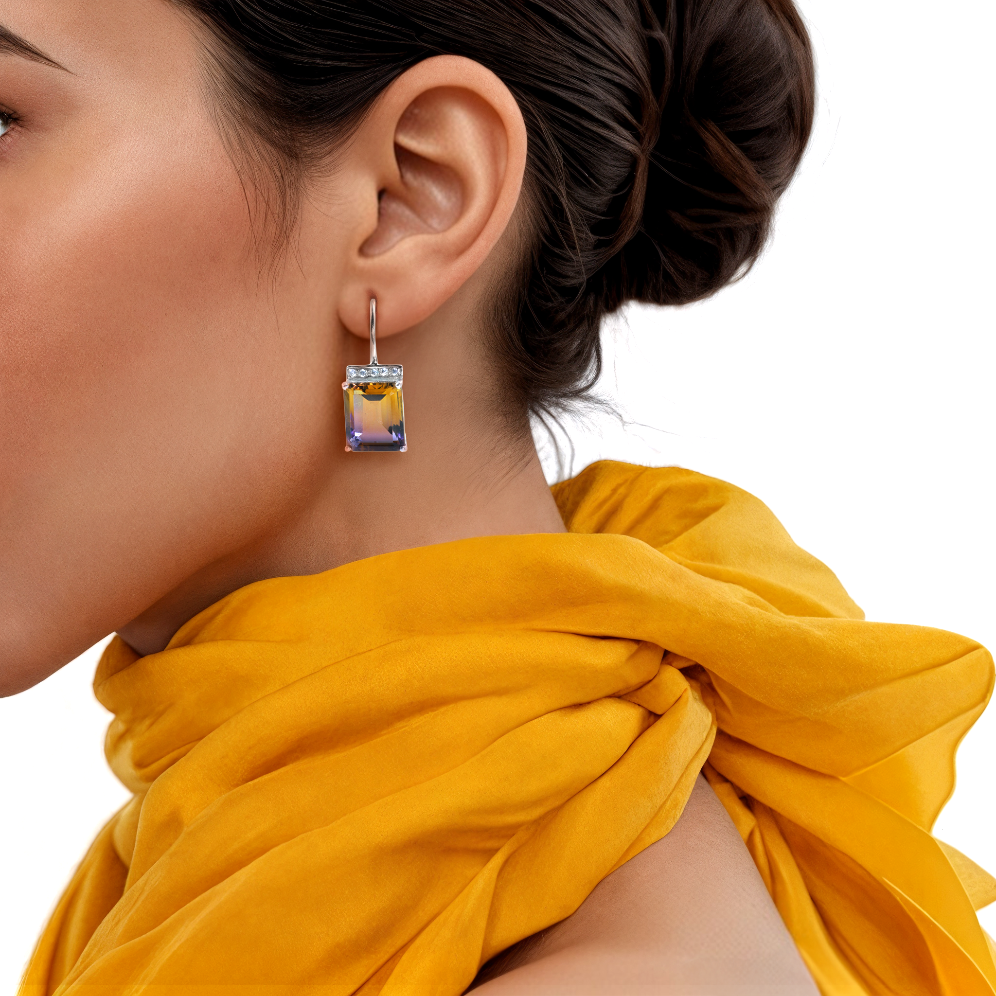 Double Tone Earrings | Ametrine