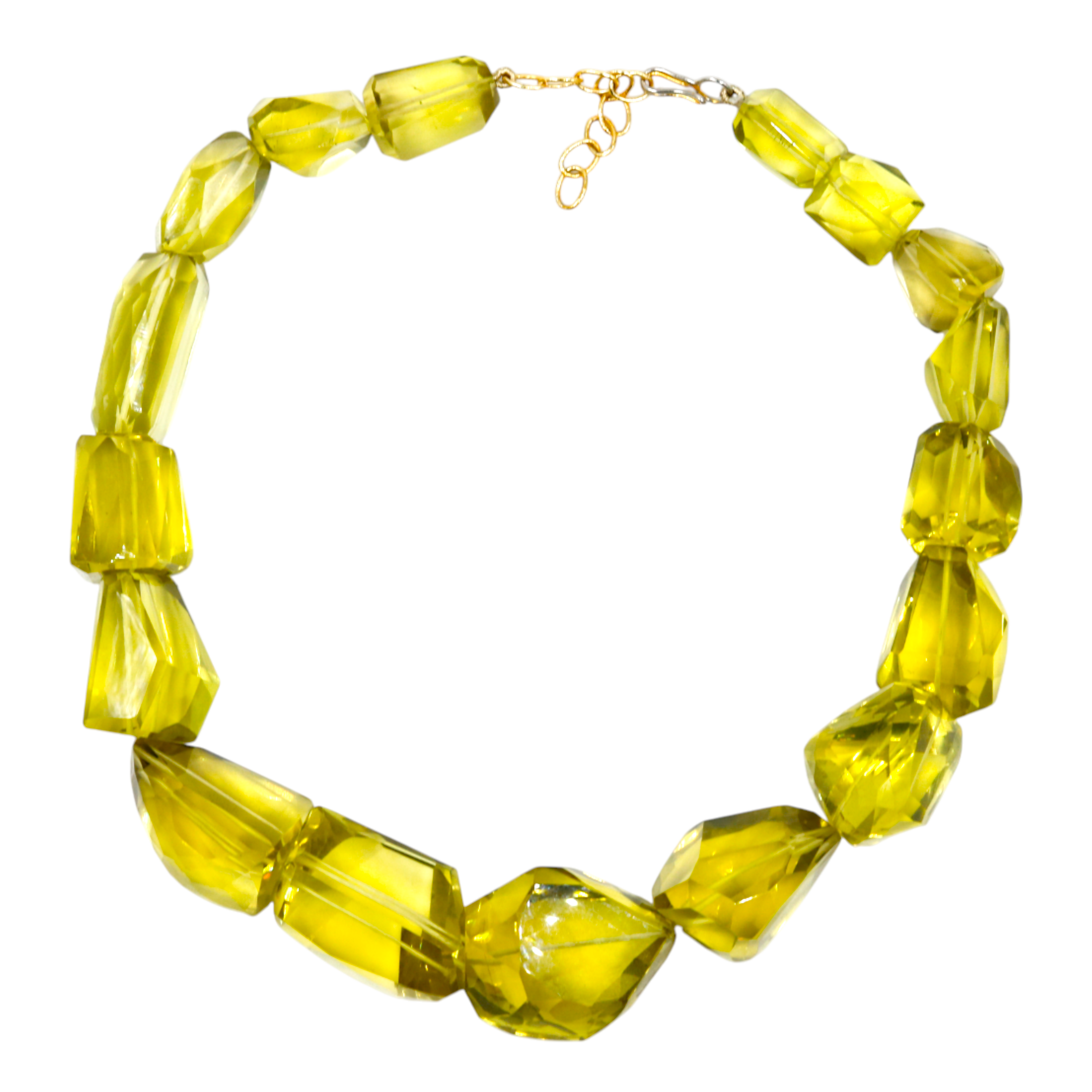 Green gold tumble neckpiece