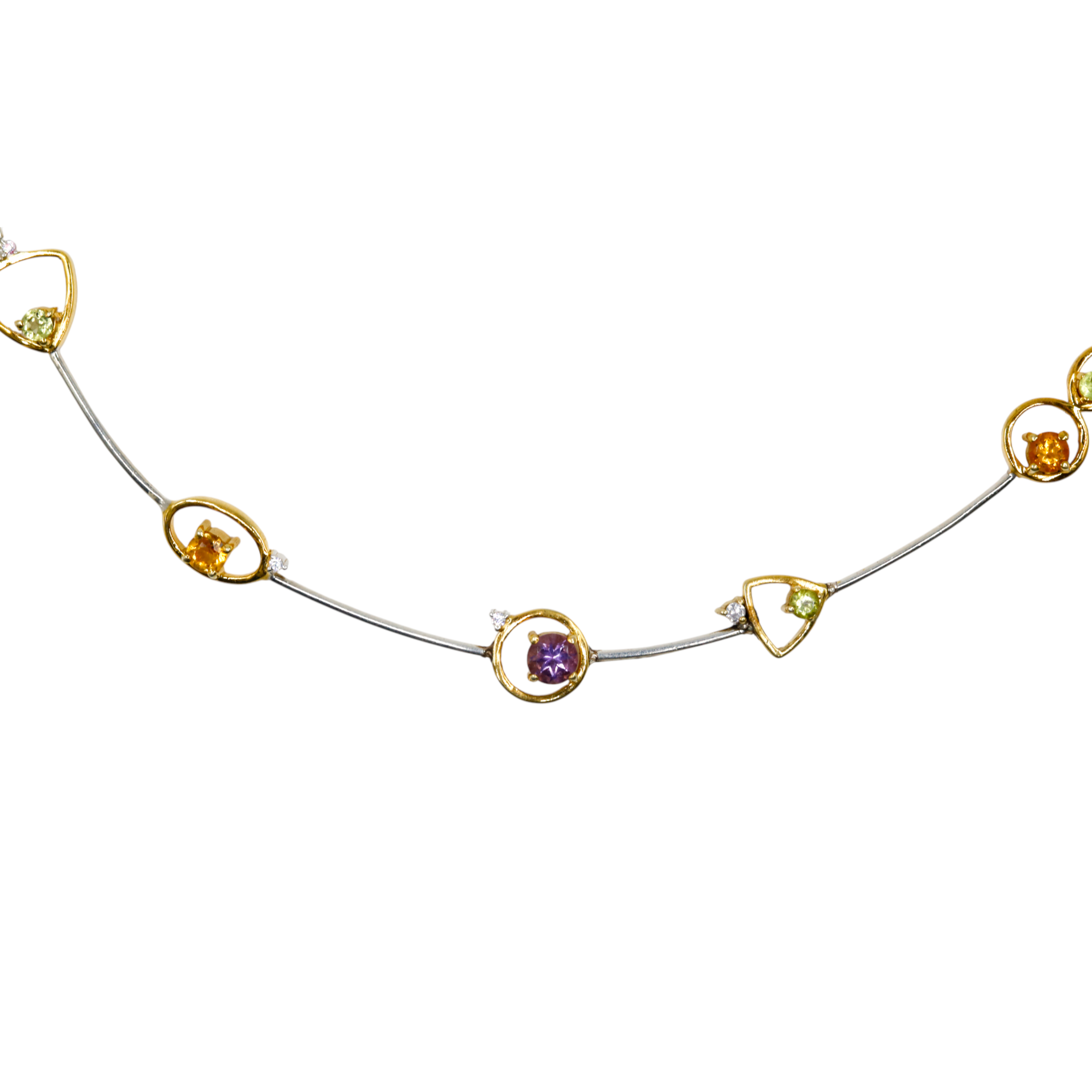 Dual Metal - Multi Color Necklace