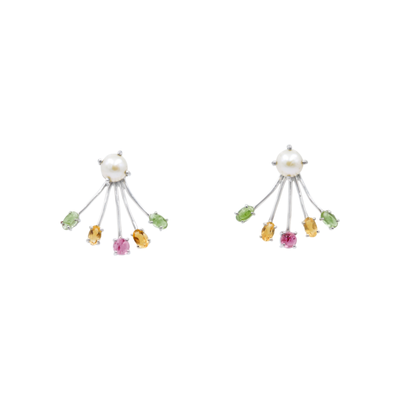 Bloomfall Earring | Pearl | Tourmaline