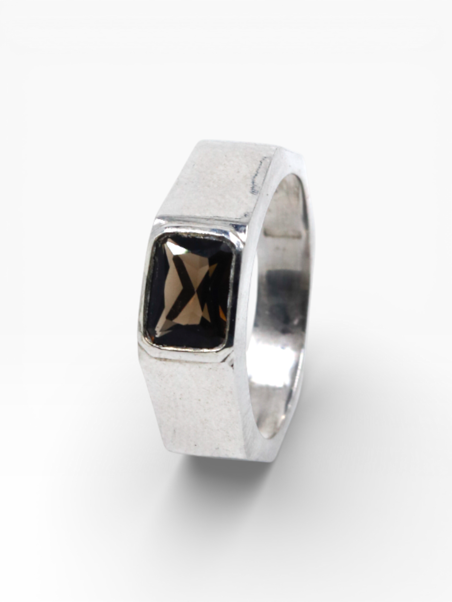 Edge Men Ring | Smoky Topaz