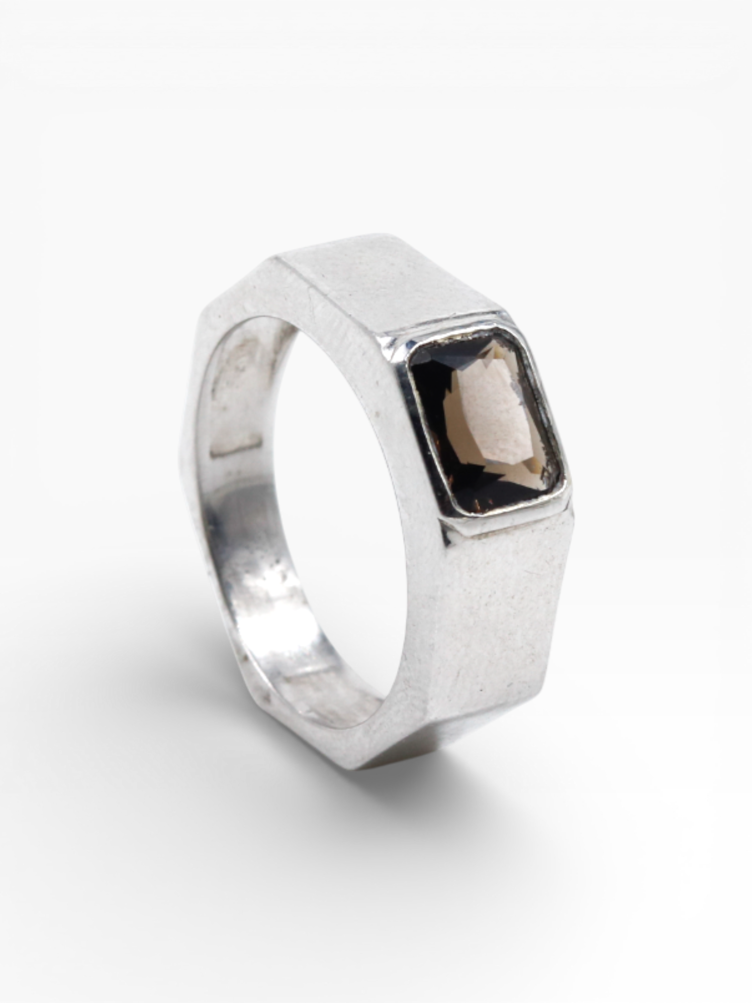 Edge Men Ring | Smoky Topaz