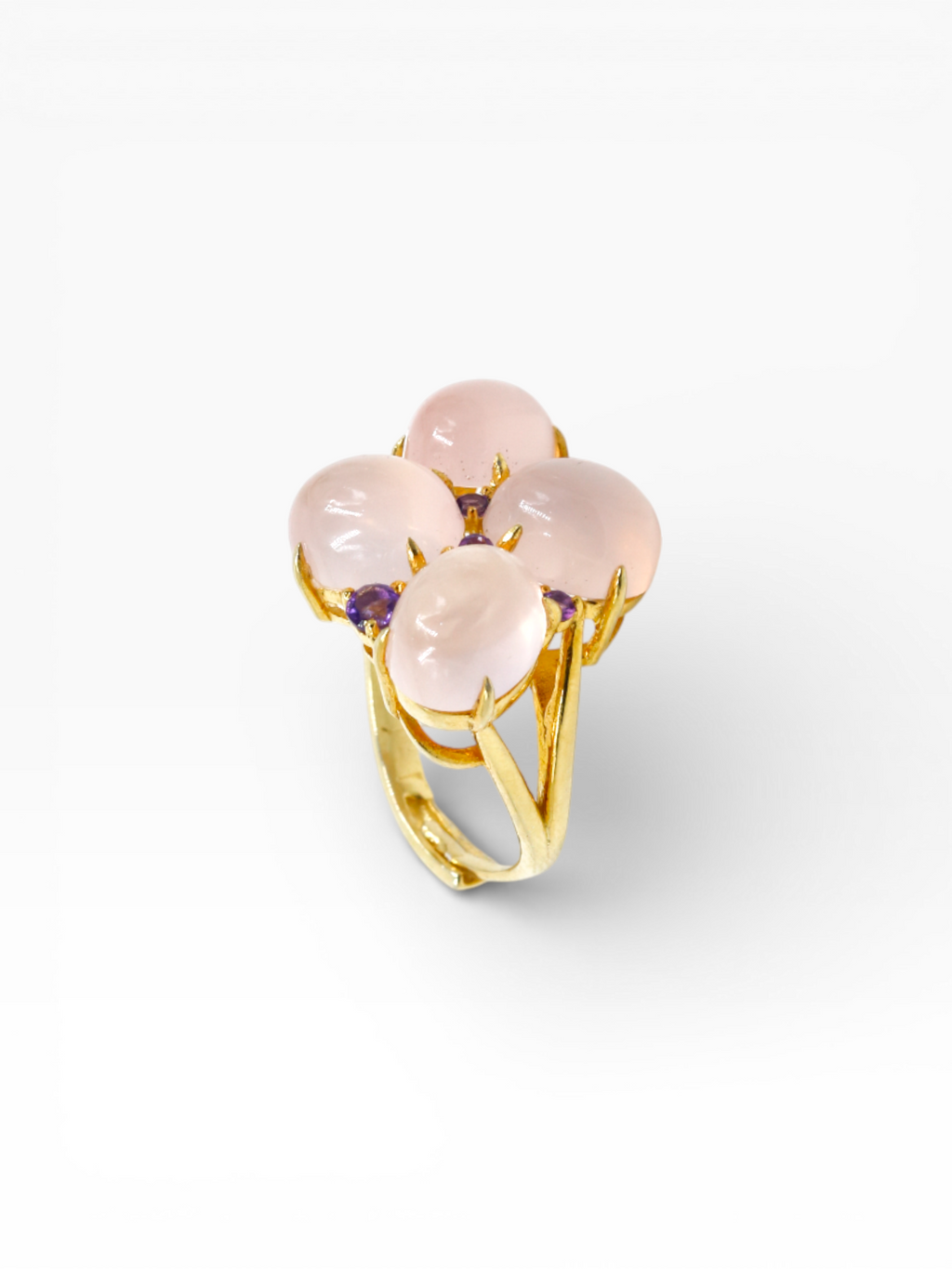 Rosé Bloom Ring | Rose Quartz | Amethyst