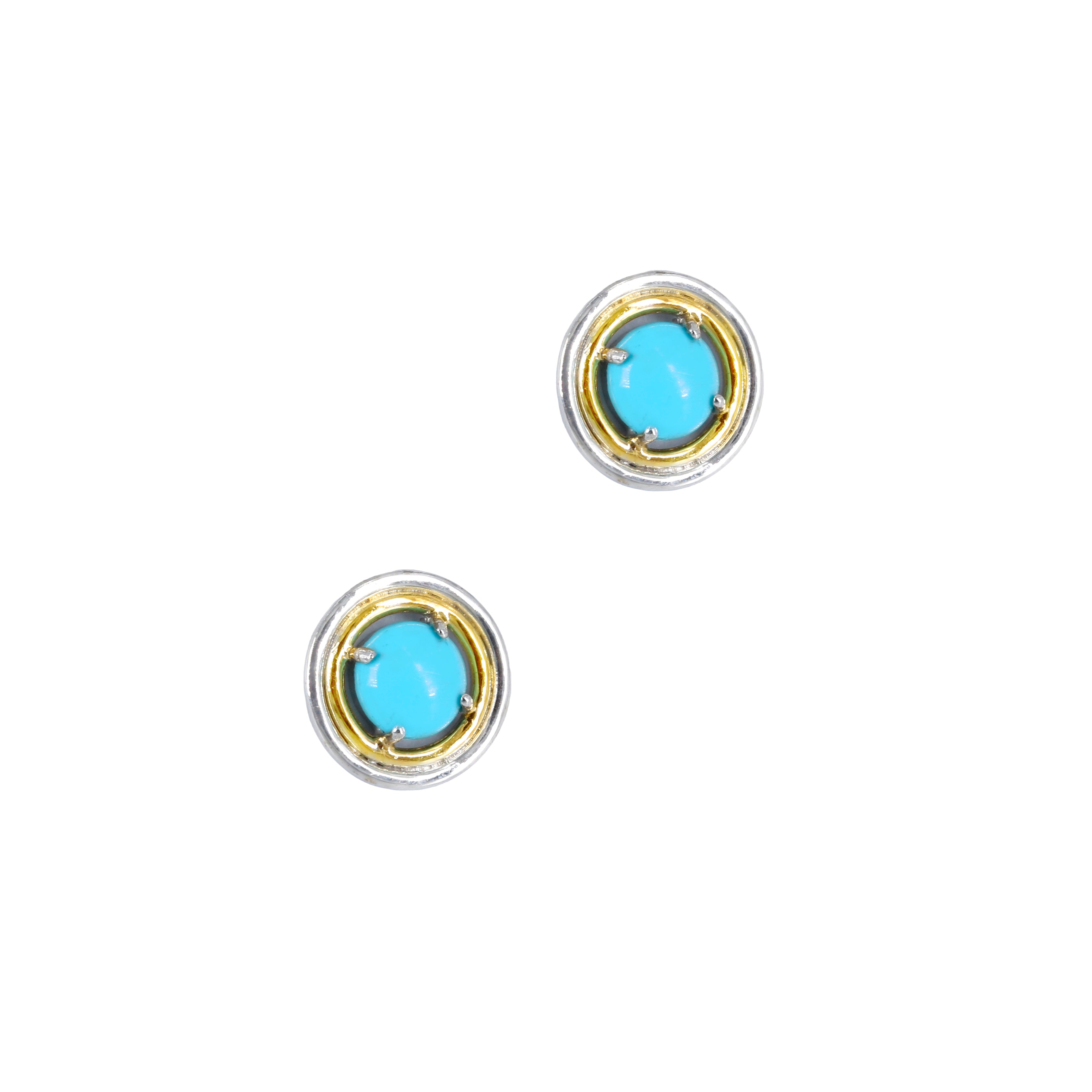Dual Metal Everyday Stud | Turquoise
