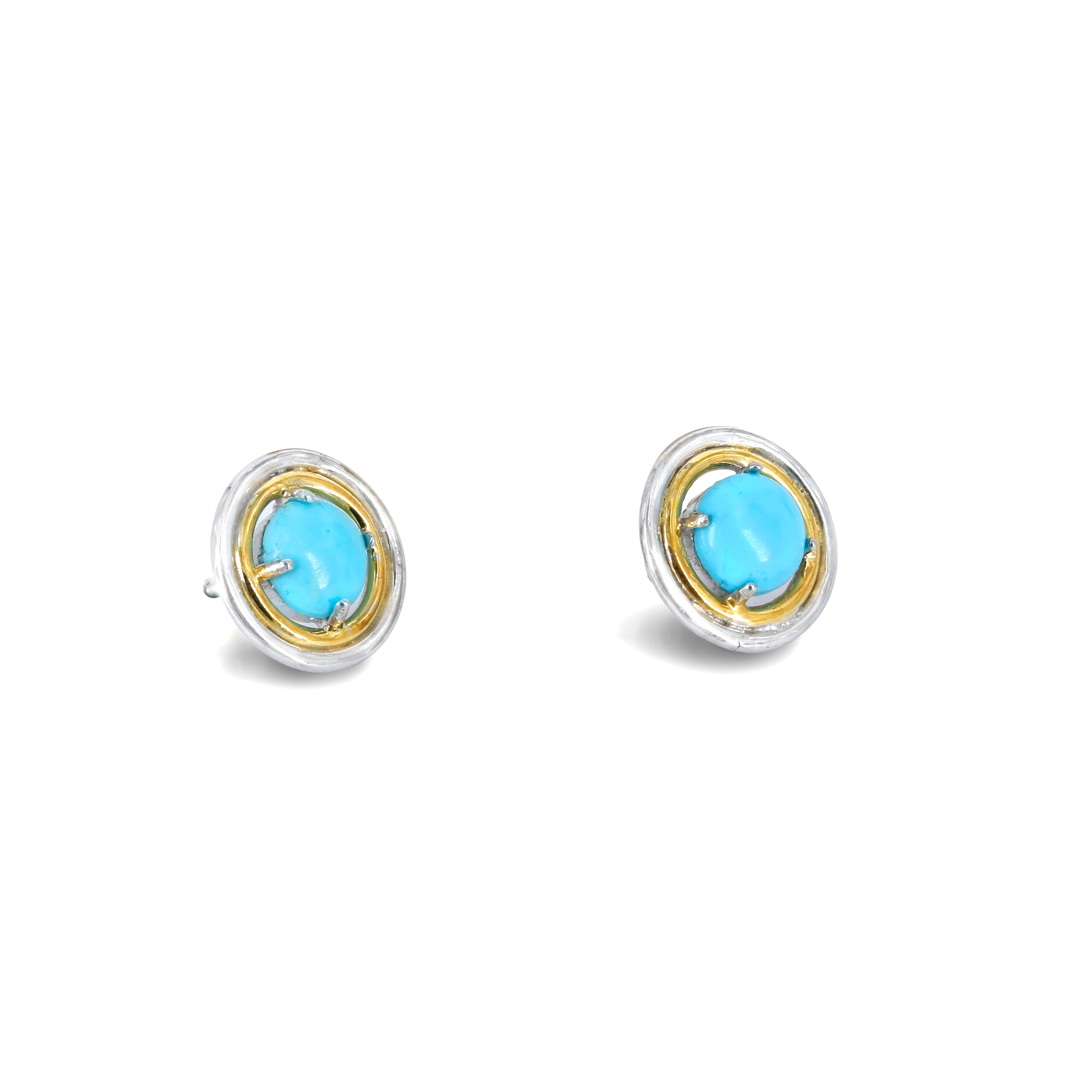 Dual Metal Everyday Stud | Turquoise