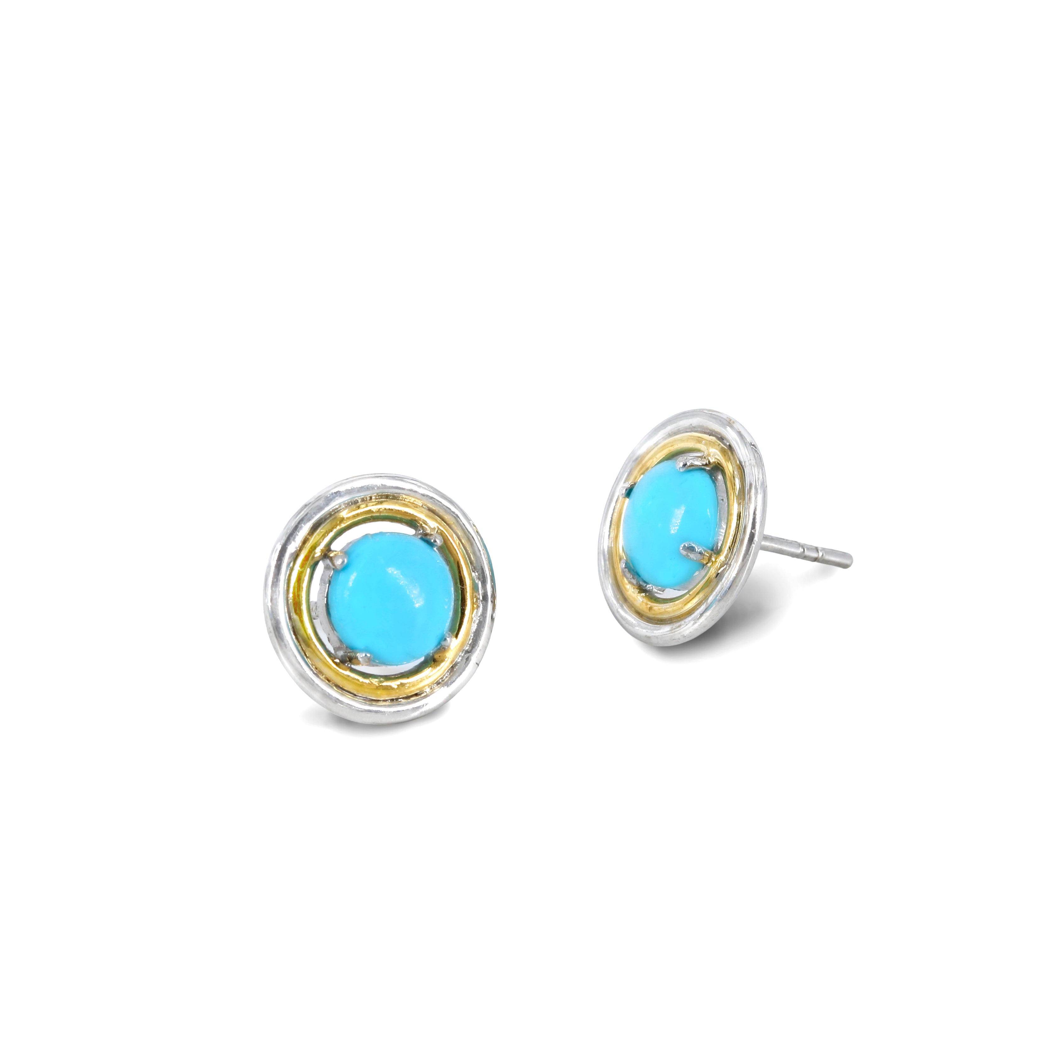 Dual Metal Everyday Stud | Turquoise