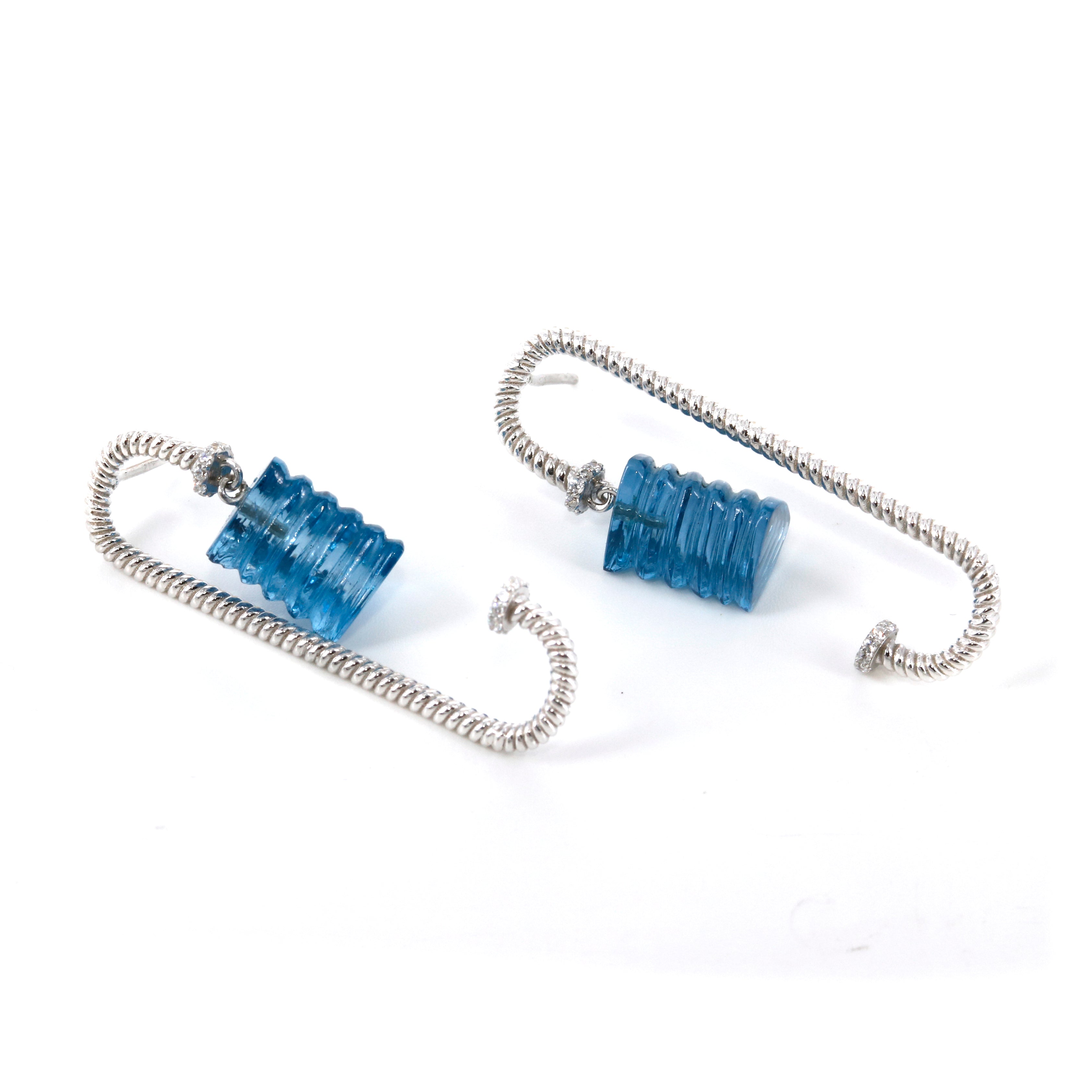 Cool and Coiled Earrings | London Blue Topaz