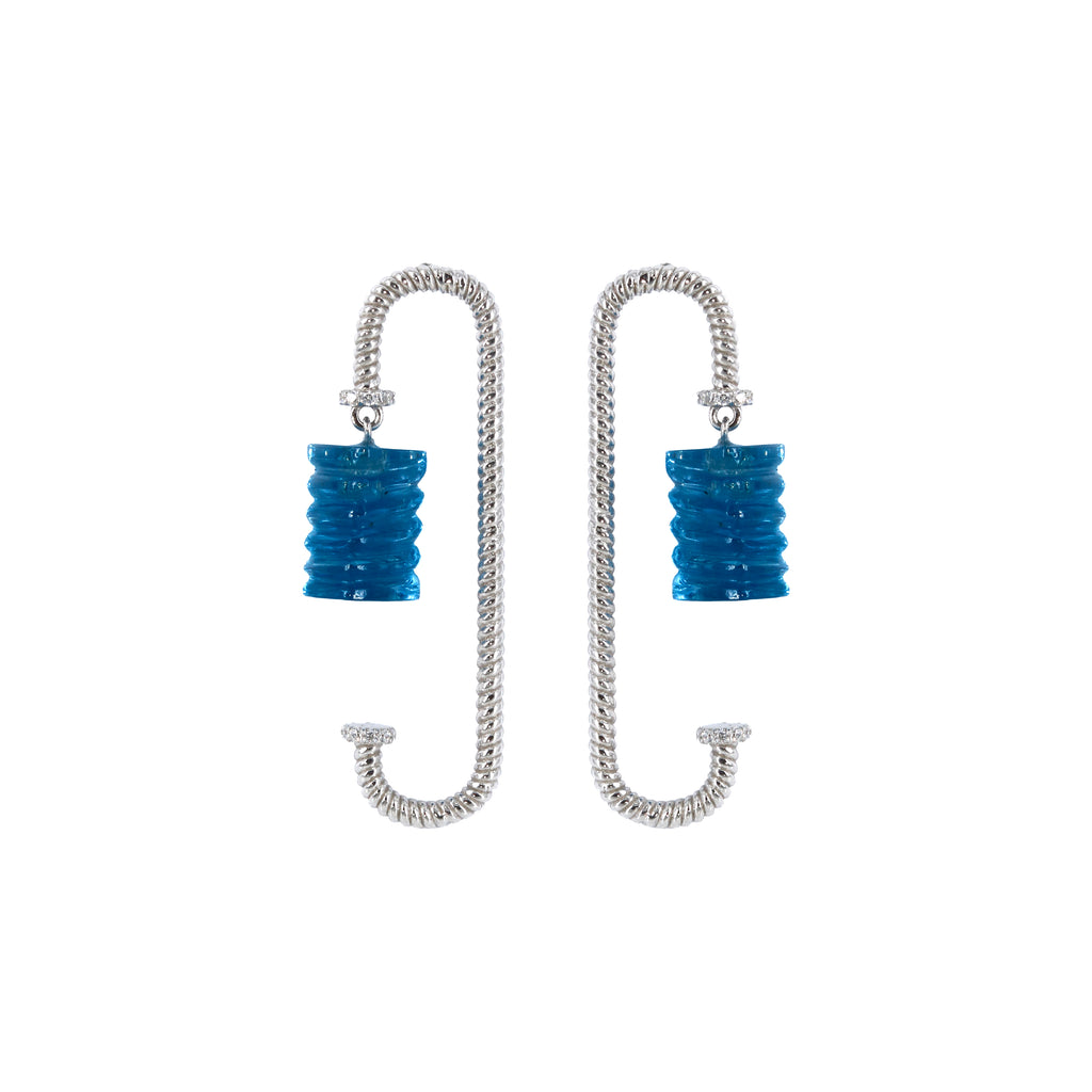 Cool and Coiled Earrings | London Blue Topaz