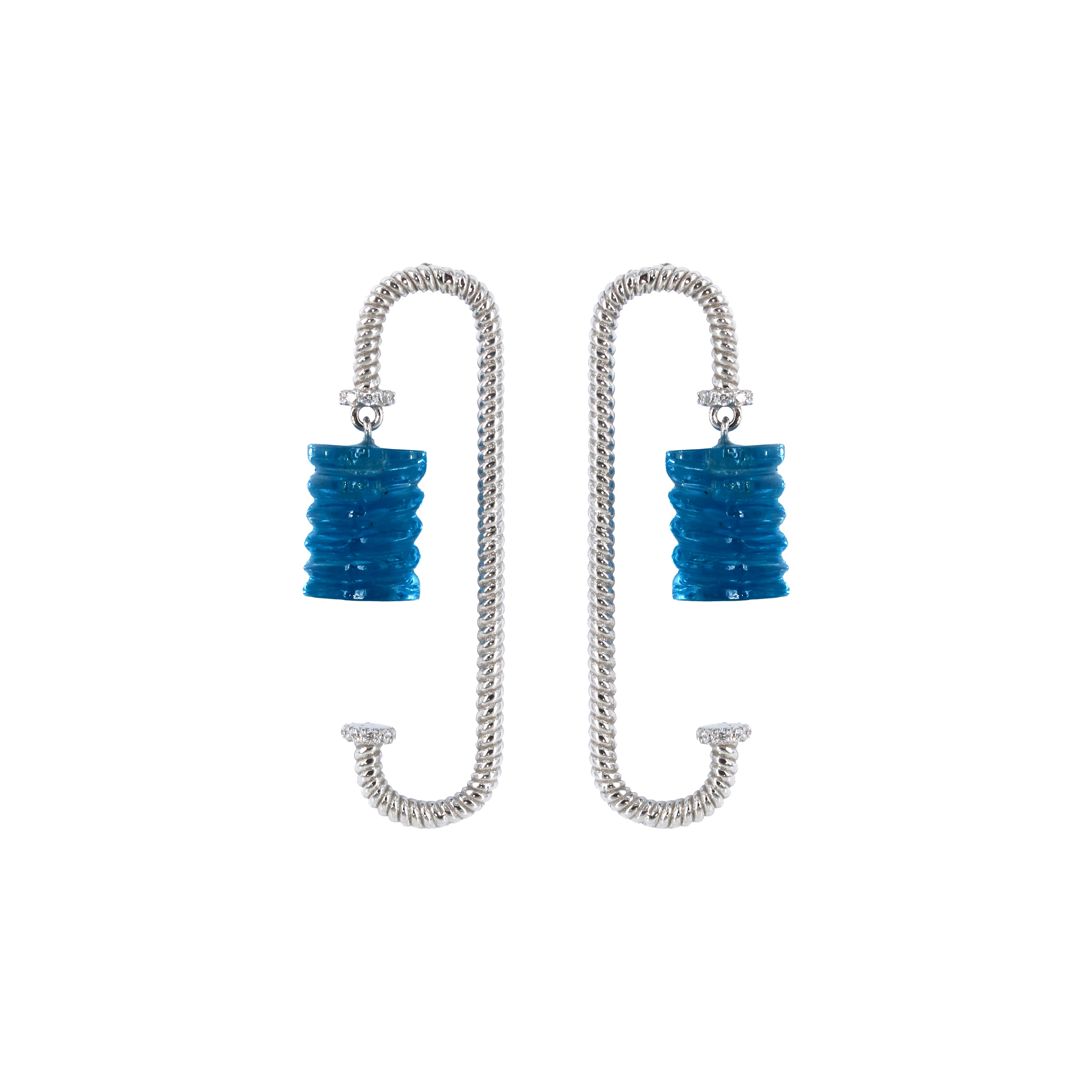 Cool and Coiled Earrings | London Blue Topaz