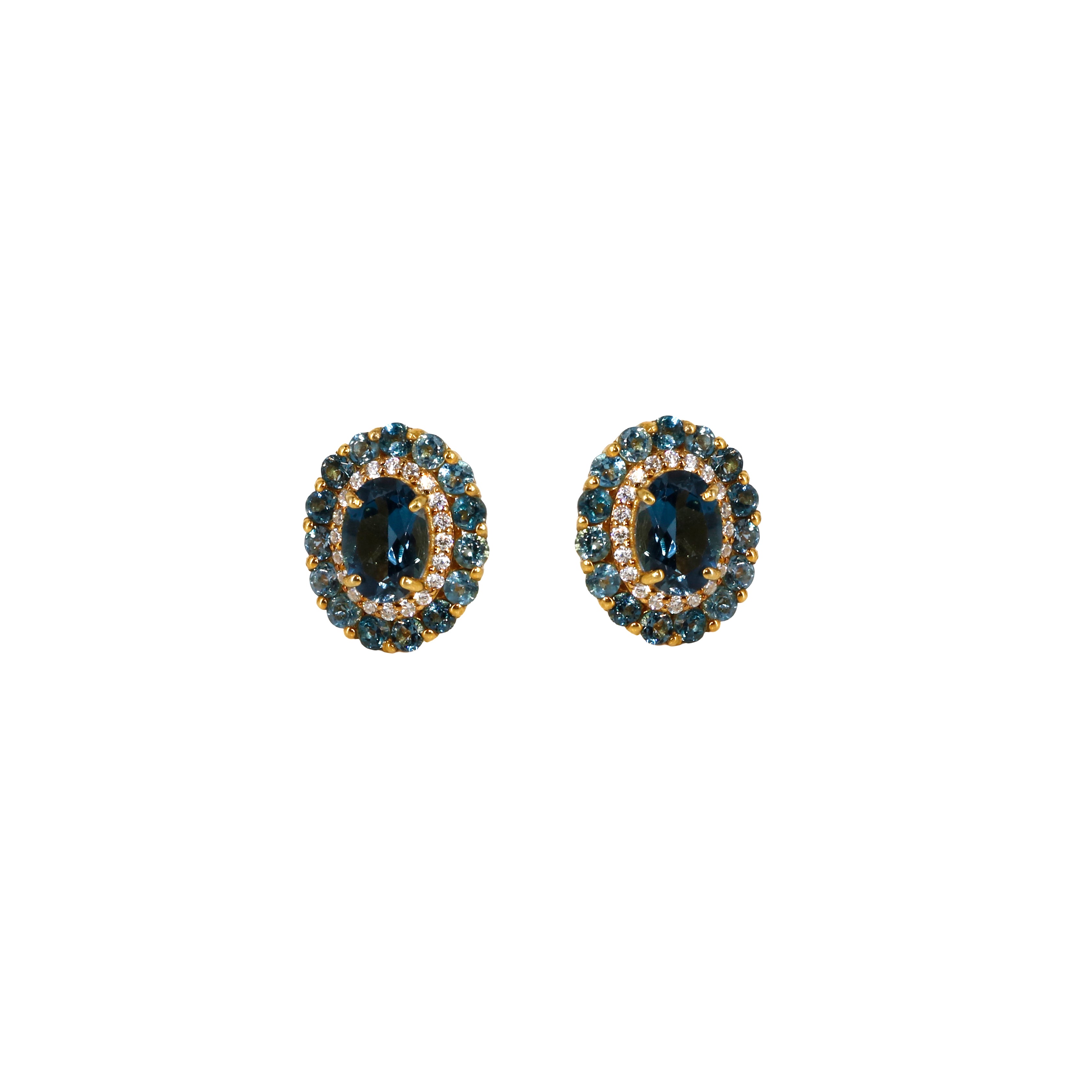 Victorian Studs | London Blue Topaz
