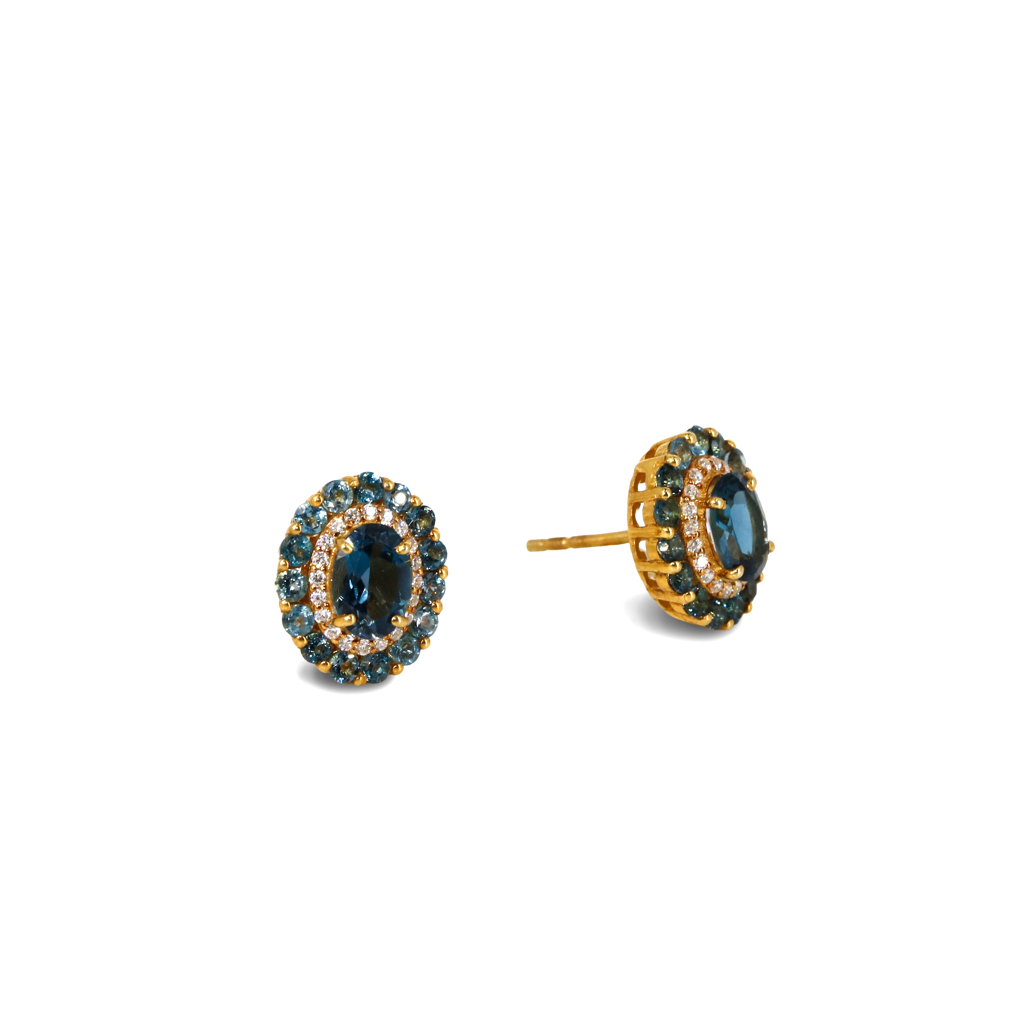 Victorian Studs | London Blue Topaz