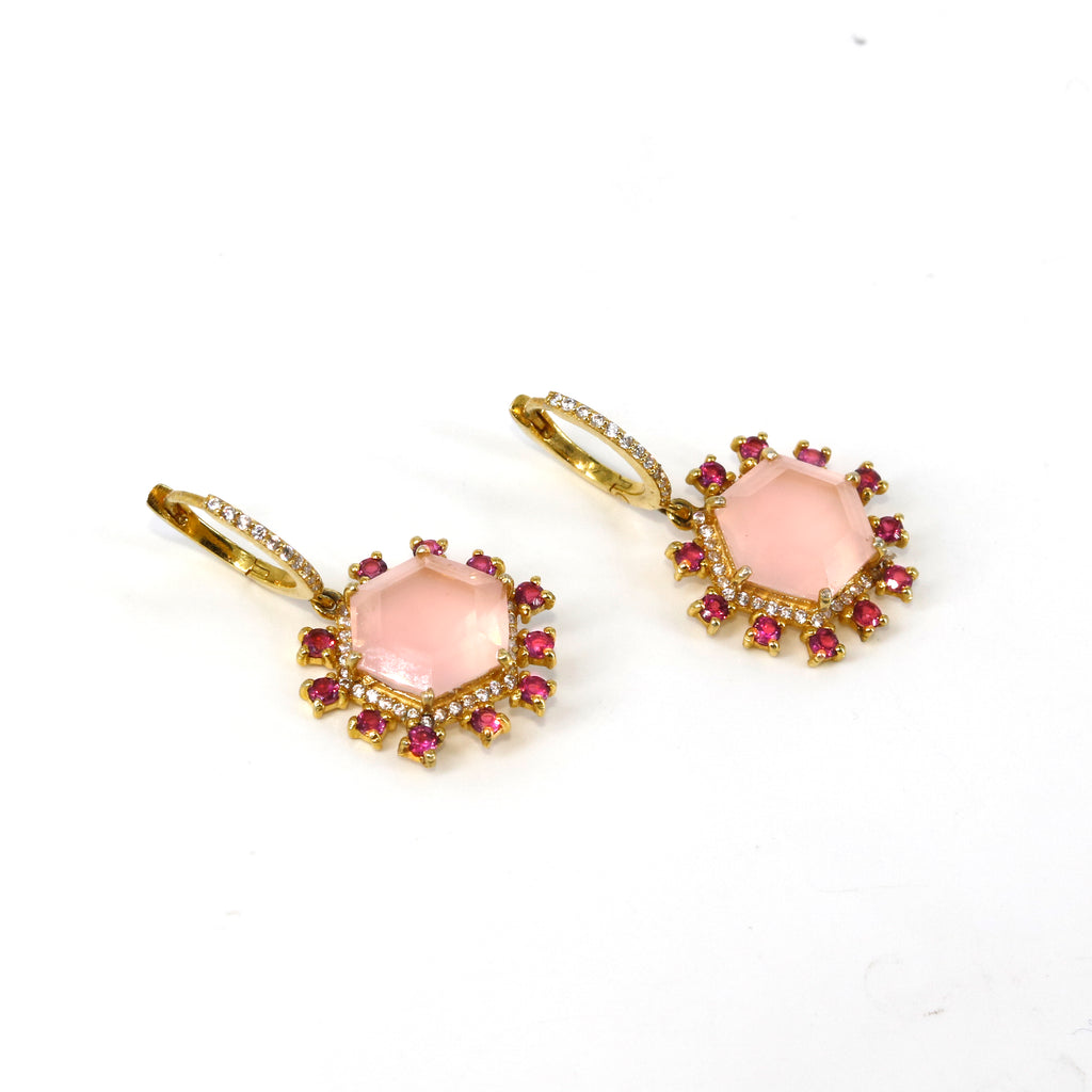 Hexa rose earrring