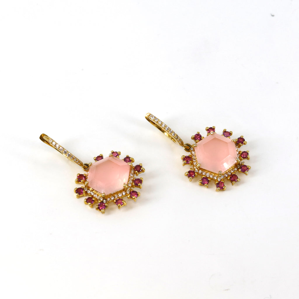 Hexa rose earrring